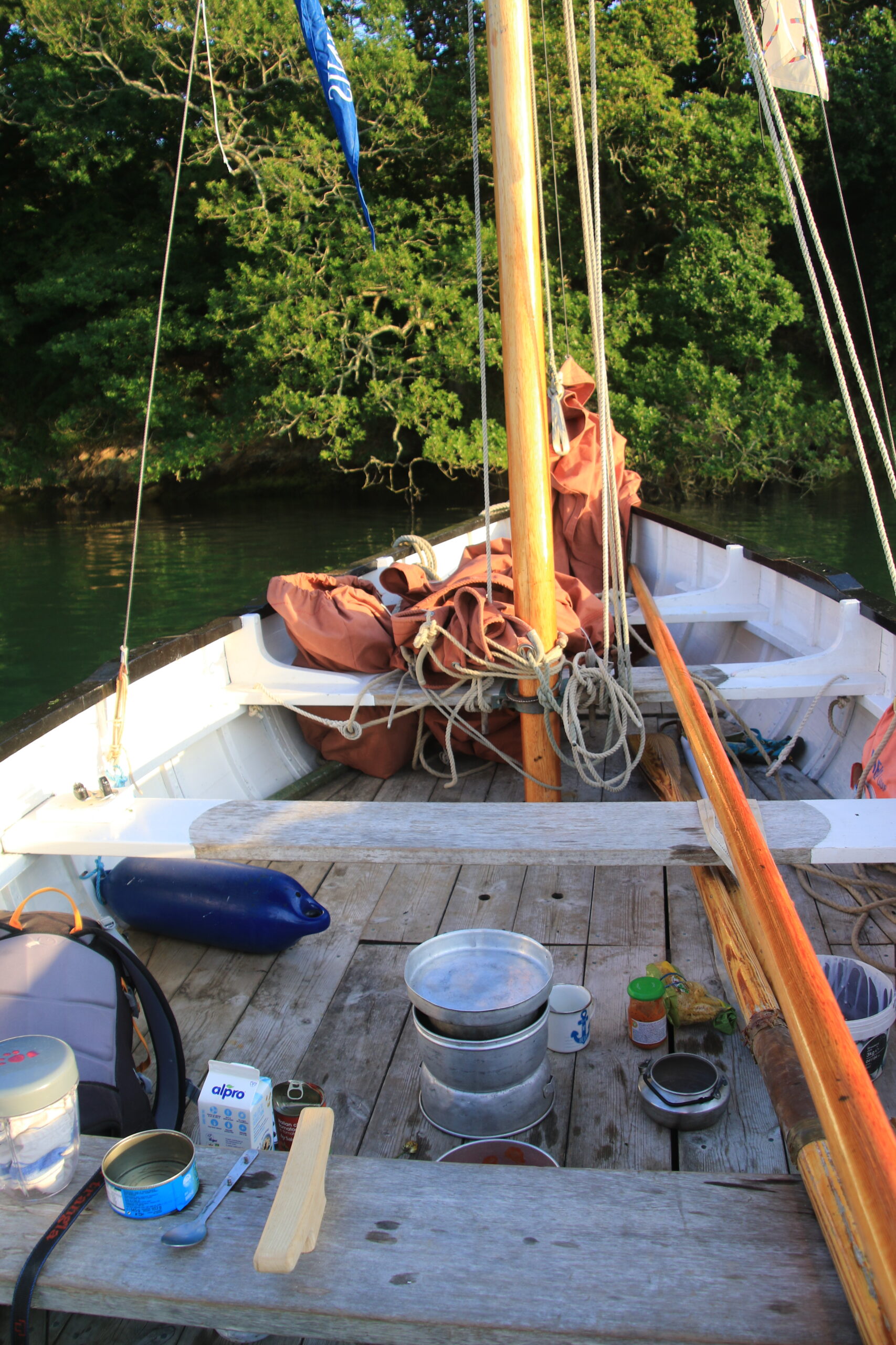 camping on an open boat